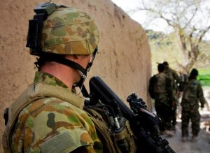 Soldier holding a gun