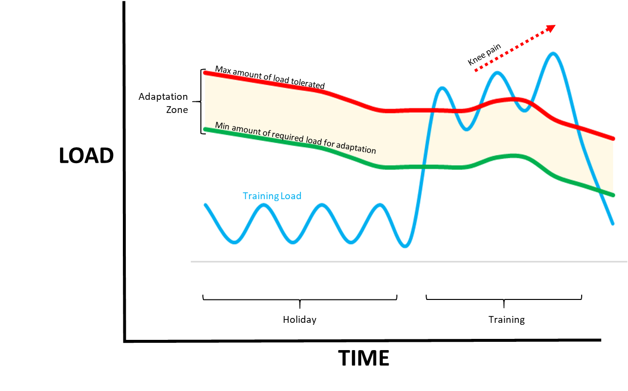 Diagram representing the results of bad training load management.