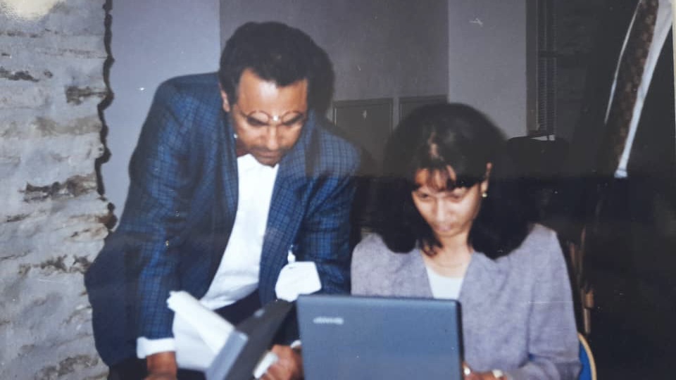 Ambassador Ines Almeida and Jose Ramos Horta at the UN All-inclusive Intra-East Timorese Dialogue in Austria 1995