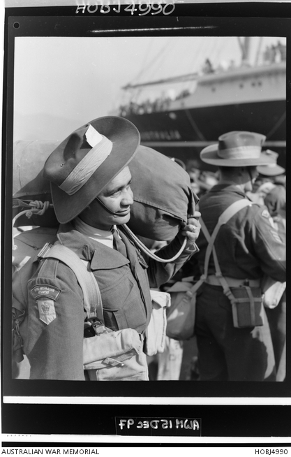 Portrait of 33751 Private Phennell Lenard 'Darkie' Harrison home from Korea.