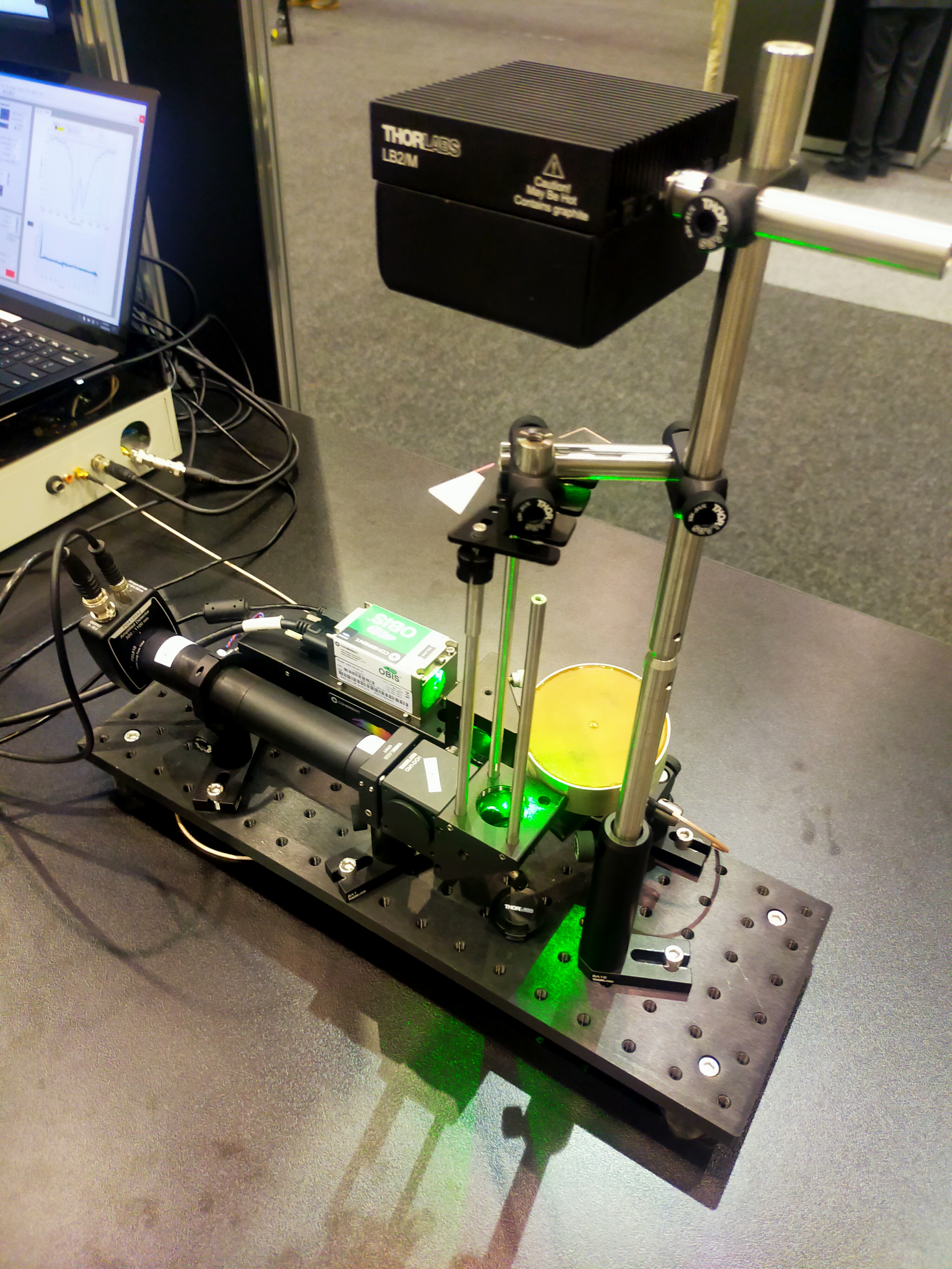 A display from KPMG and RMIT depicting laser detection of equipment degradation, as part of the Quantum Tech challenge