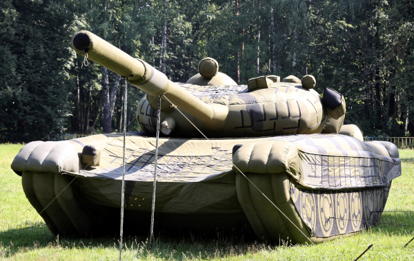 An inflatable tank.