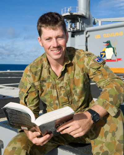 Soldier Reading a Book