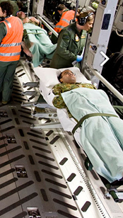 If patients are required to be moved, there will be seats with a 5-point harness, or patients will be strapped into the NATO stretchers for transport.