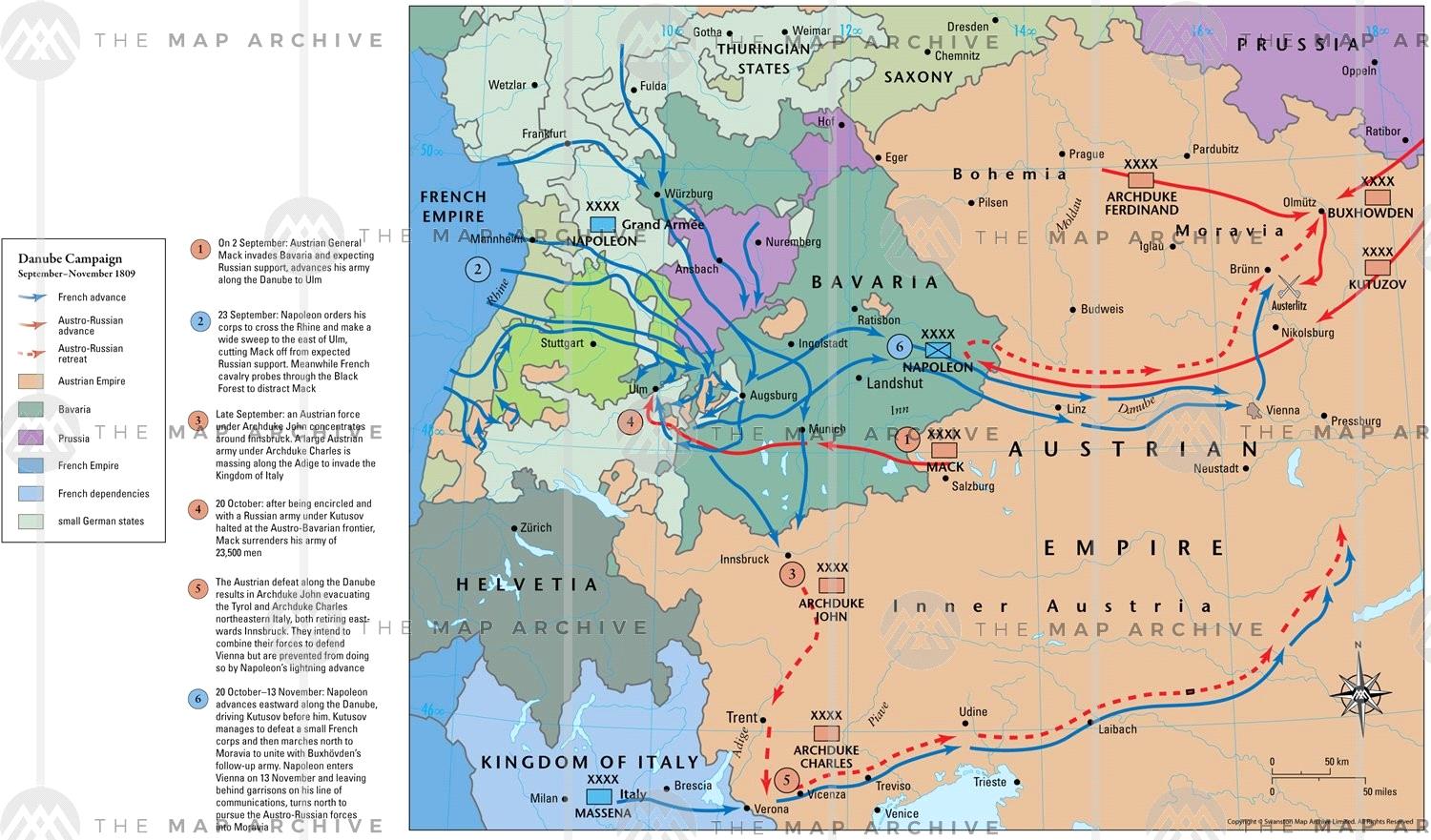 Map of the Danube Campaign