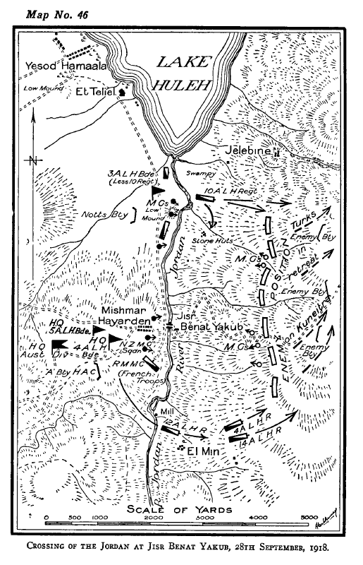 Map of crossing of the Jordan