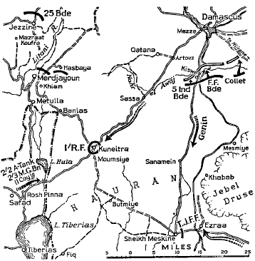 Map chowing the Vichy French crossing.