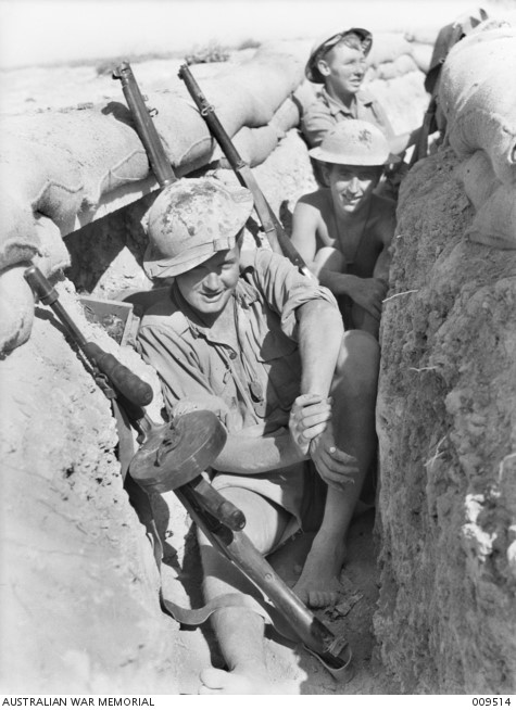 Soldiers in a trench.