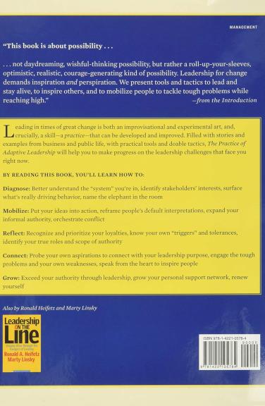 The practice of adaptive leadership_Back cover