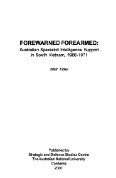 Forewarned Forearmed_Front cover