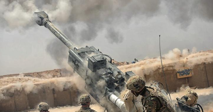 Soldiers with Battery C, 1st Battalion, 320th Field Artillery Regiment, Task Force Strike.