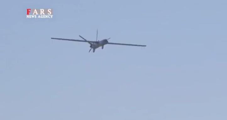 Samad-1 UAV in flight, pictured from below