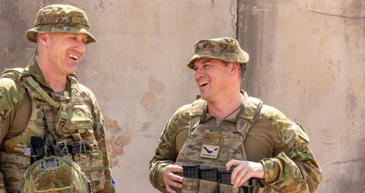 Two Australian Defence Force brothers reunited at the Taji Military Complex while serving in Iraq.