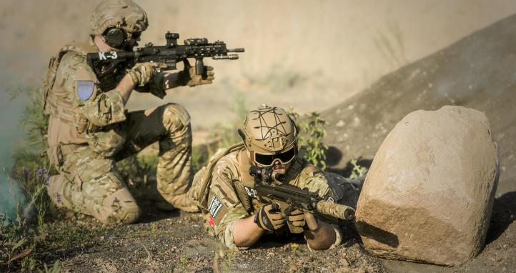 Soldiers in the desert.