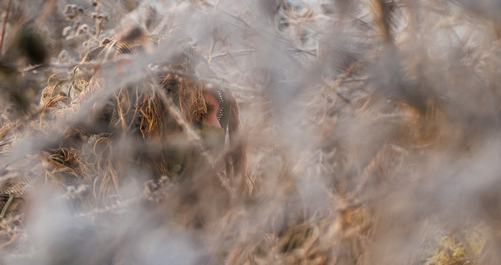 Soldier provides a demonstration of urban tactics.