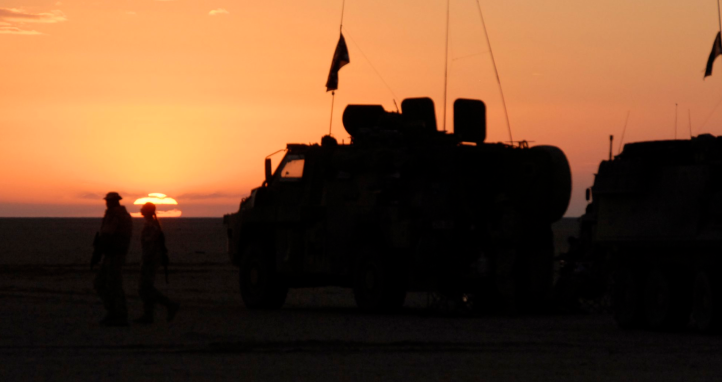 Sunset during an operation in the Ad Bibdibah Desert, Iraq.