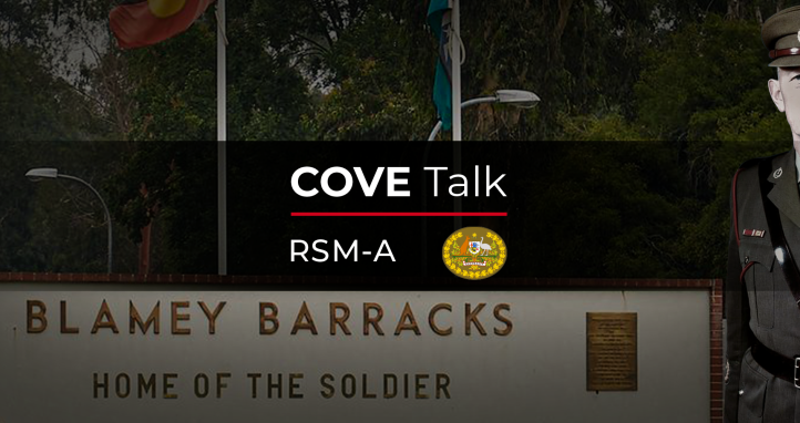 CoveTalk banner on top of the entrance to Blamey Barracks.