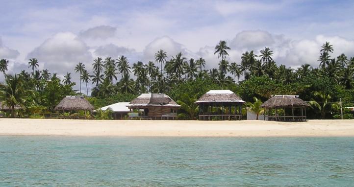 A scenic coastal village in Samoa.