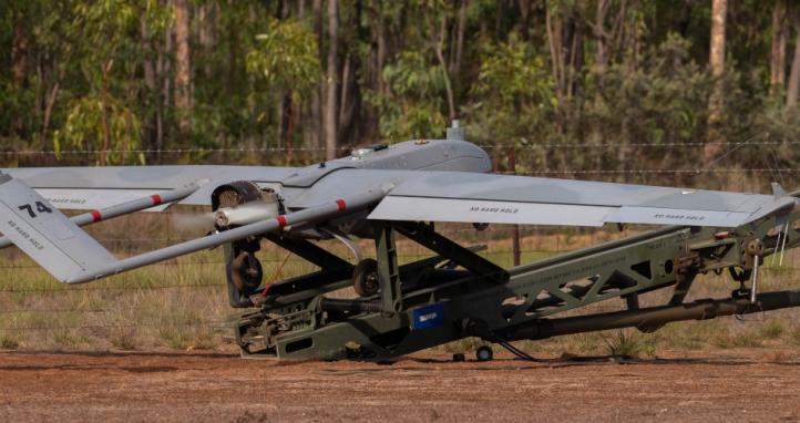 The AAI RQ-7 Shadow Uncrewed Aerial Systems prepared for launch.