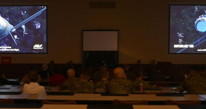 The Switchblade 600 loitering munition (picture on screens) was one of the systems used to engage AI identified targets during the Australian Army/United States Marine Corps demonstration held in Northern Virginia.