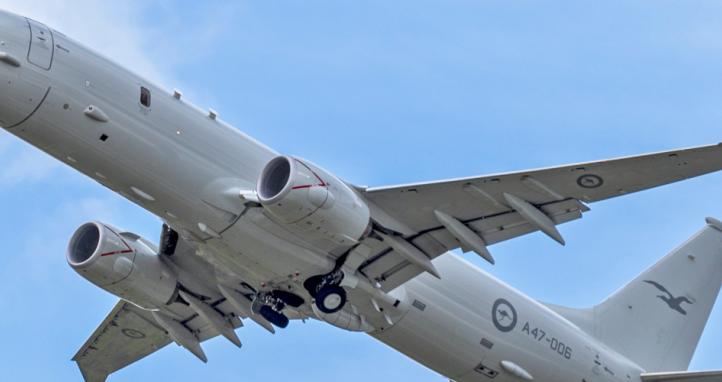 A Boeing P-8A Poseidon, the model of plane used by New Zealand to survey Niue's EEZ.