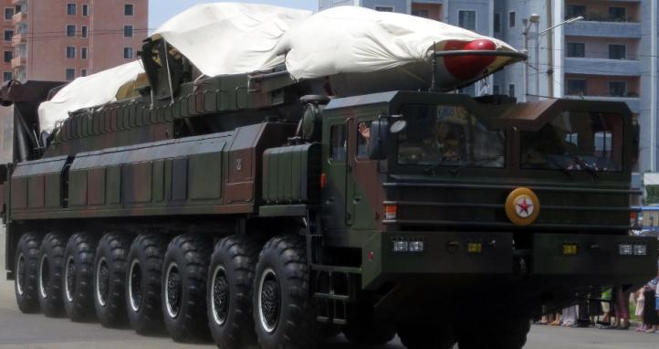 North Korean ballistic missile on parade