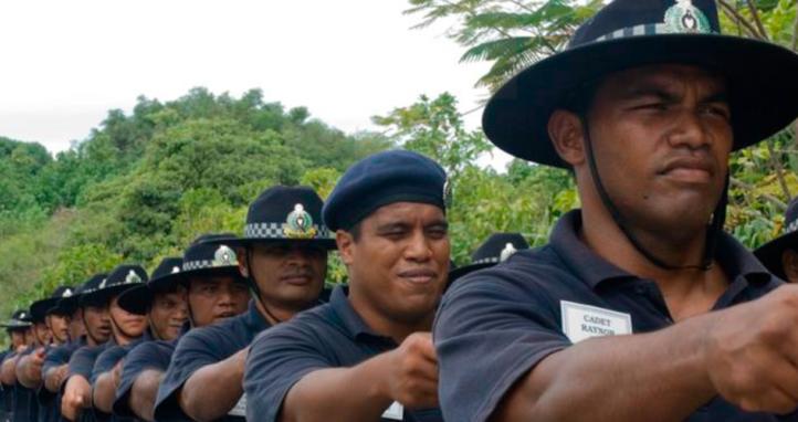Nauru cadet police on training exercise