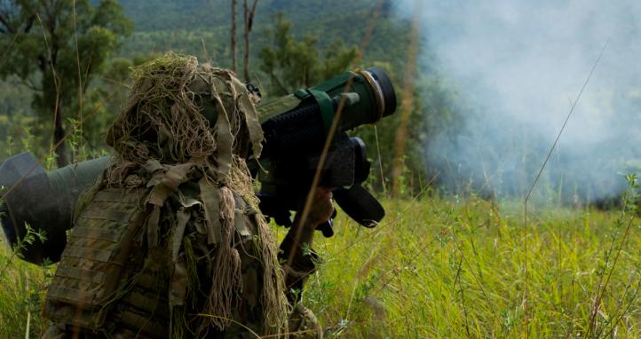 Australian Army soldiers fire the Javelin FGM-148 Direct Fire Guided Weapon System.