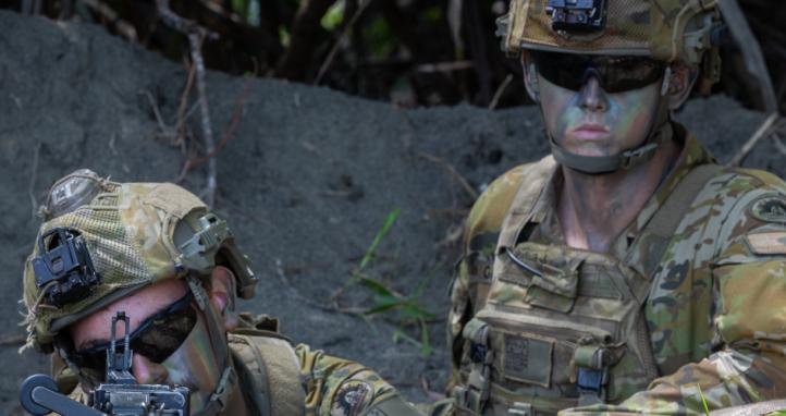 Australian Army soldiers prepare for rehearsals of the Counter-Landing Live Fire Exercise.