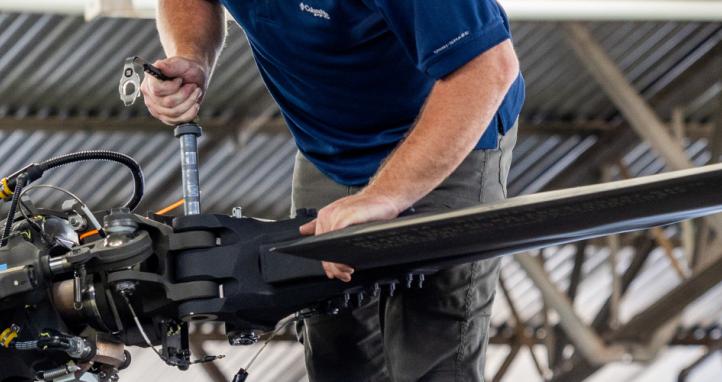A United States Defence contractor from Sikorsky conducts maintenance on a UH-60M Black Hawk helicopter at Royal Australian Air Force Base Richmond on 25 March 2024.