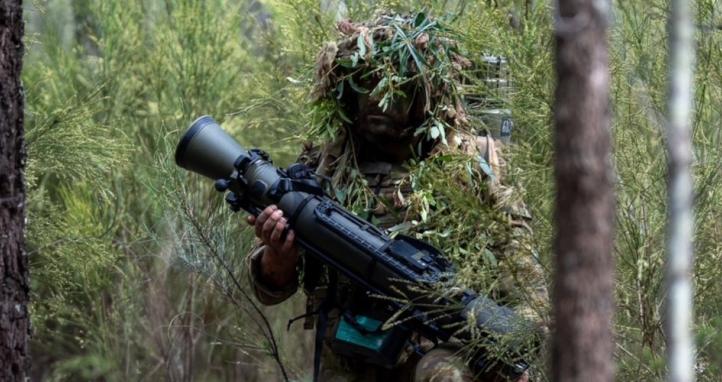 A camouflaged soldier