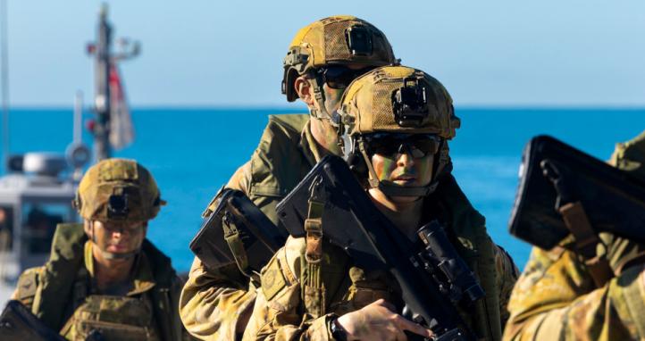 Australian Army officers and soldiers attached to the Australian Amphibious Force participate in Wet and Dry Environmental Rehearsals.