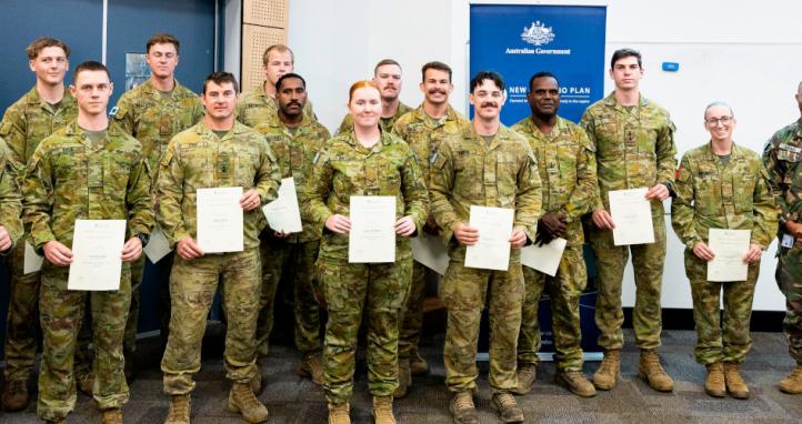 Australian Army soldiers graduate from a Tok Pisin language course at James Cook University.