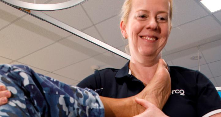 A SERCO Physiotherapist provides remedial therapy.