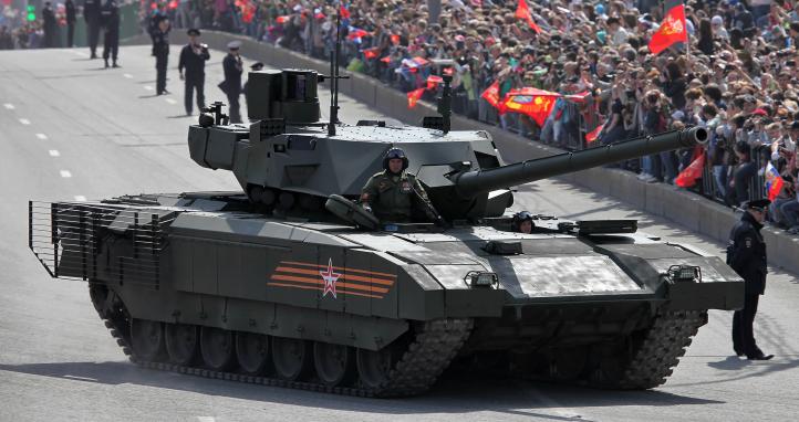 Main battle tank T-14 object 148 Armata (in the streets of Moscow on the way to or from the Red Square).