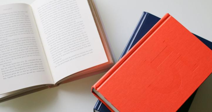 Books on a table.