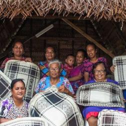 Participants of the Jaki-ed weaving workshop at the University of the South Pacific campus in Majuro, Republic of the Marshall Islands
