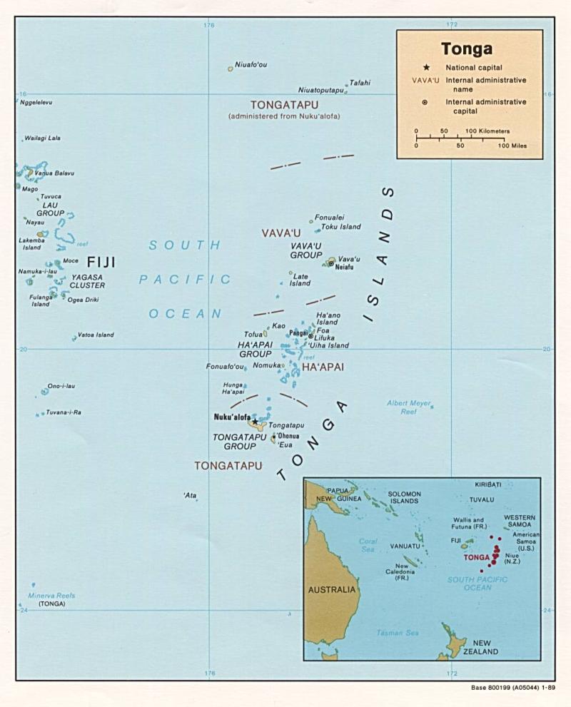 Map of Tonga