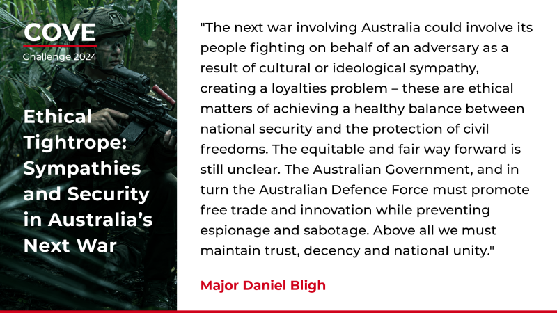 Ethical Tightrope: Sympathies and Security in Australia's Next War