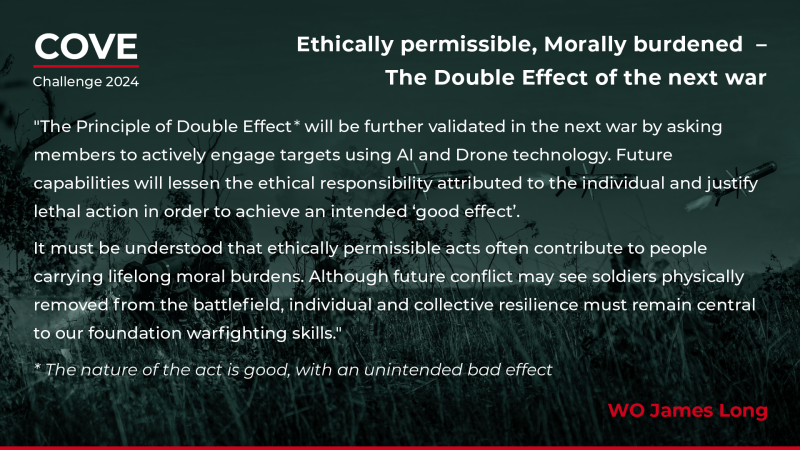 Ethically permissible, Morally burdened  – The Double Effect of the next war