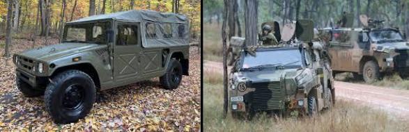 Japanese Mega Cruiser (Left), Australian Bushmaster PMV (Right)