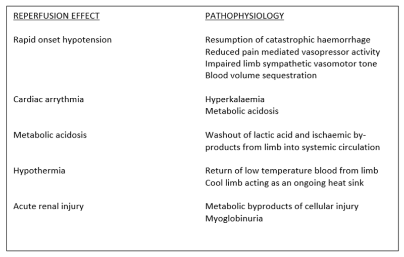 Tourniquet reperfusion pathophysiology