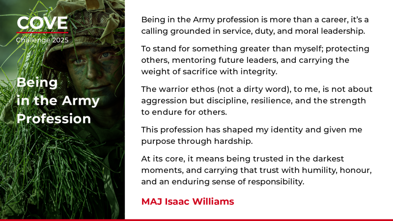 Cove Challenge - MAJ Isaac Williams