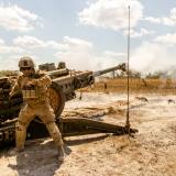 Royal Australian Artillery fires an M777A2 Howitzer at Mount Bundey Training Area, Northern Territory.