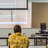Australian Army Officer gives a presentation.