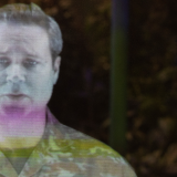 A holograph of a soldier.