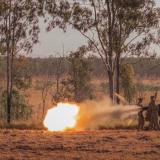 Australian Army soldiers engage a threat with the RBS-70 Man-Portable Air Defence Missile System.