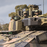 An Australian Army Rheinmetall Boxer Combat Reconnaissance Vehicle.