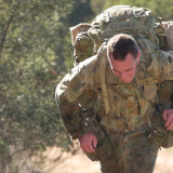 Soldiers doing weight loaded training.