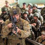 Australian Army soldiers demonstrate urban drills to Philippine Army soldiers.